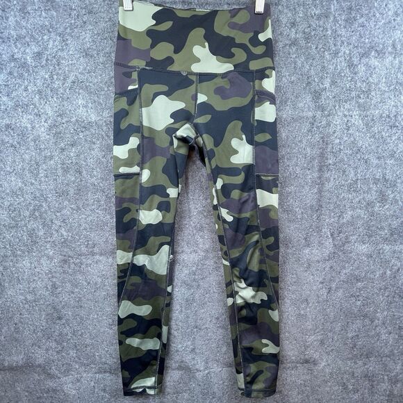 Reebok Leggings Womens Extra Small Camo Workout Yoga Compression Stretch - Picture 1 of 7